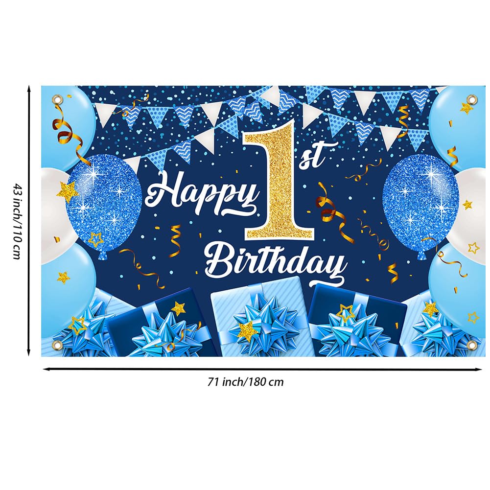 Geburtstag Hintergrund Banner 180x110 Cm – Happy Birthday Dekoration, Polyester, Mit Band