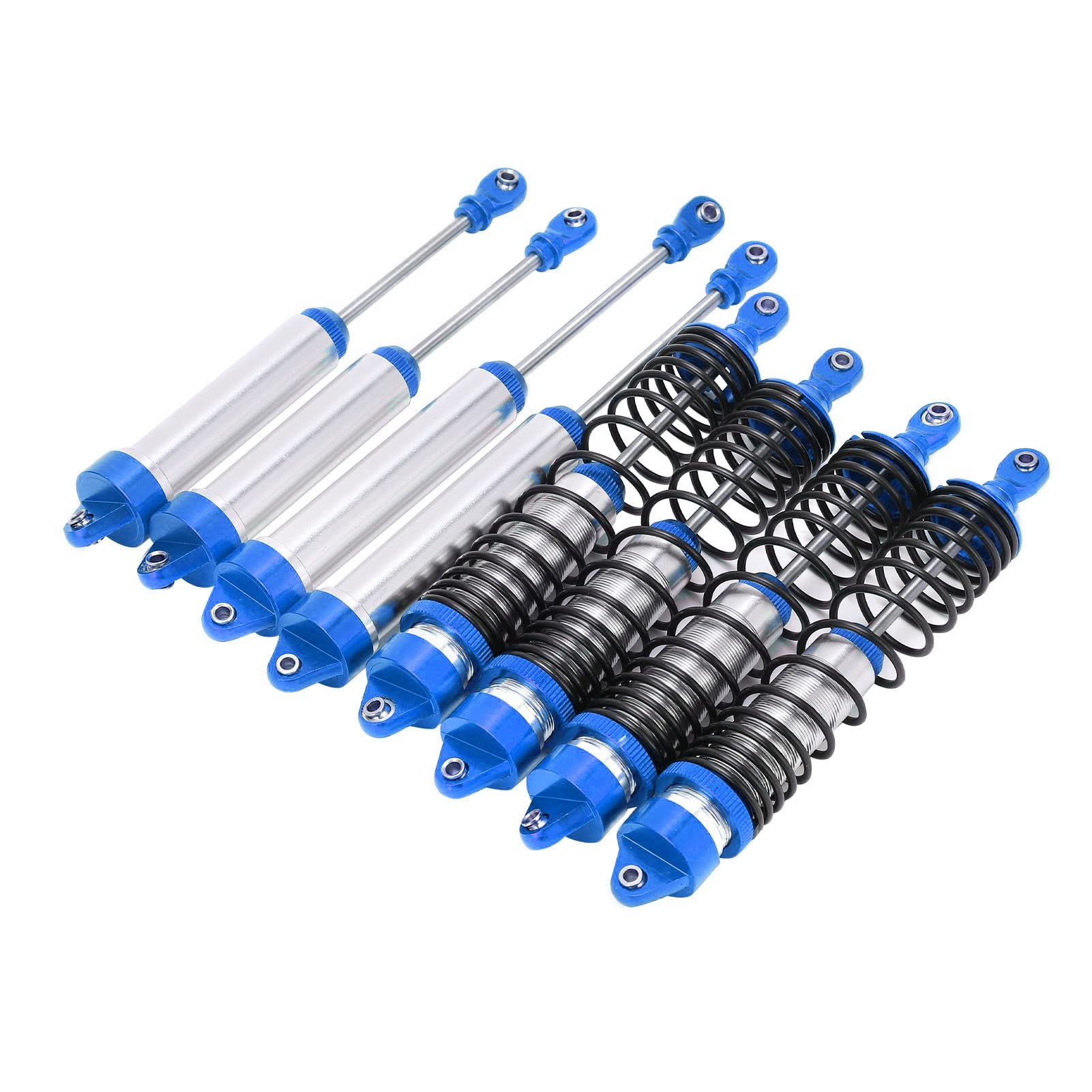 Set di Ammortizzatori RC Durevoli Ammortizzatori Anteriori e Posteriori in Alluminio Leggero per 1/7 UDR 4 Pezzi (Blu Scuro)