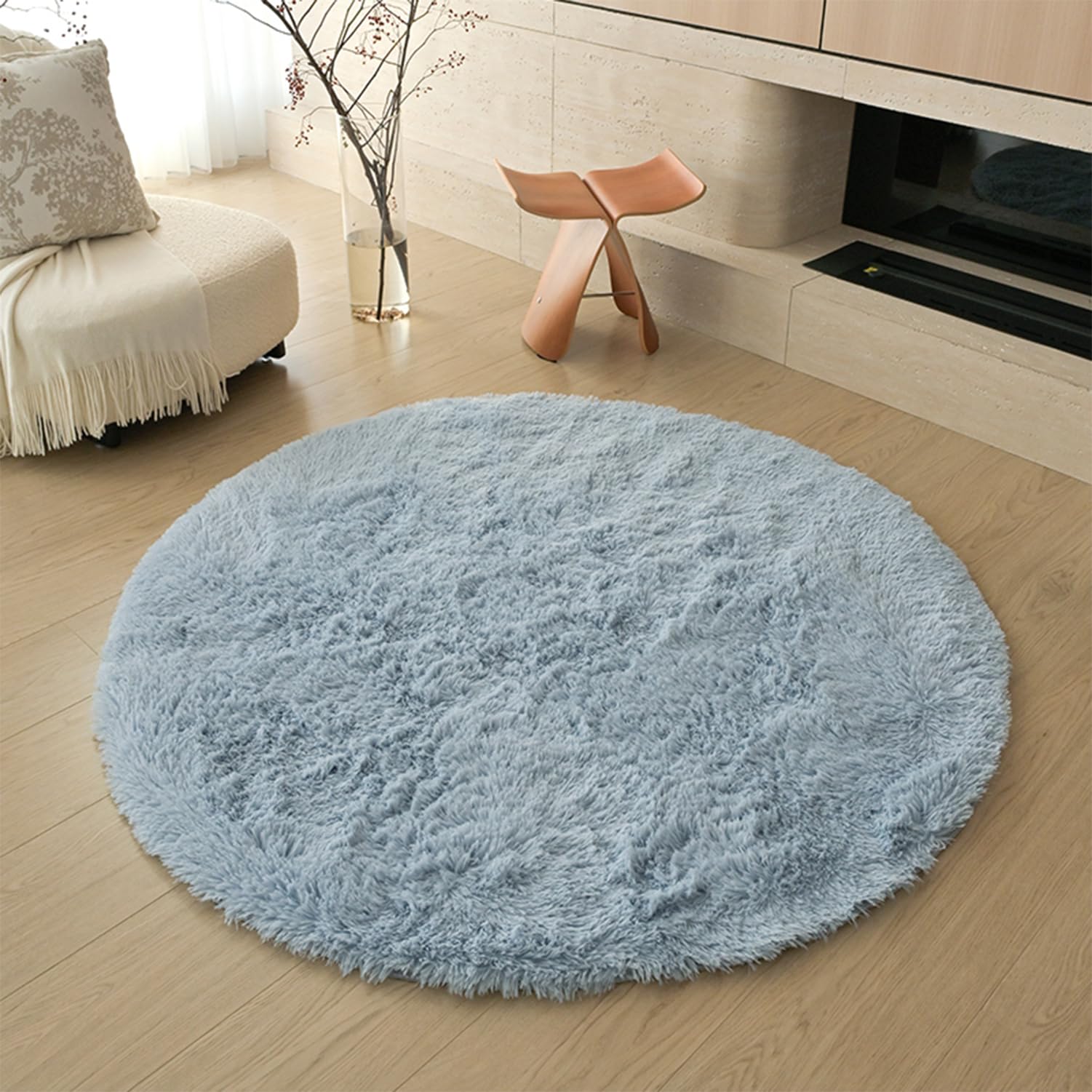 Shaggy Rugs Tappeti Morbidi In Pile Spessa,Tappeto Rotondo - Foto 4