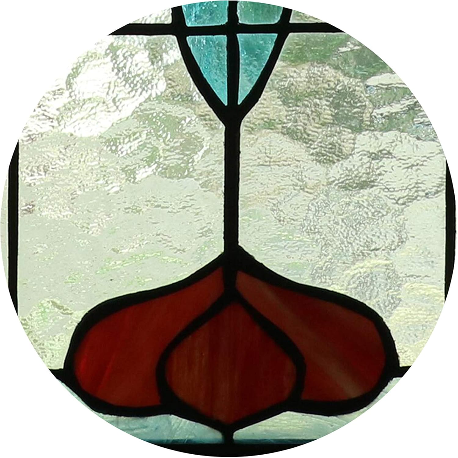 Yogoart Tiffany Style Life Power Stained Glass Window Panel Hanging Transom Window 20" X 14"