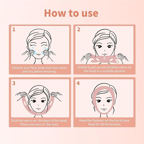 Miniatura 7 de Correa de barbilla para dormir, eliminador reutilizable de doble barbilla para mujeres, máscara de elevación de línea en V, correa adelgazante