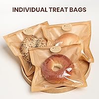 Vista 6 de ZORRITA Paquete de 200 bolsas de panadería termosellables con ventana, papel kraft resistente a la grasa, bolsas para llevar para embalaje