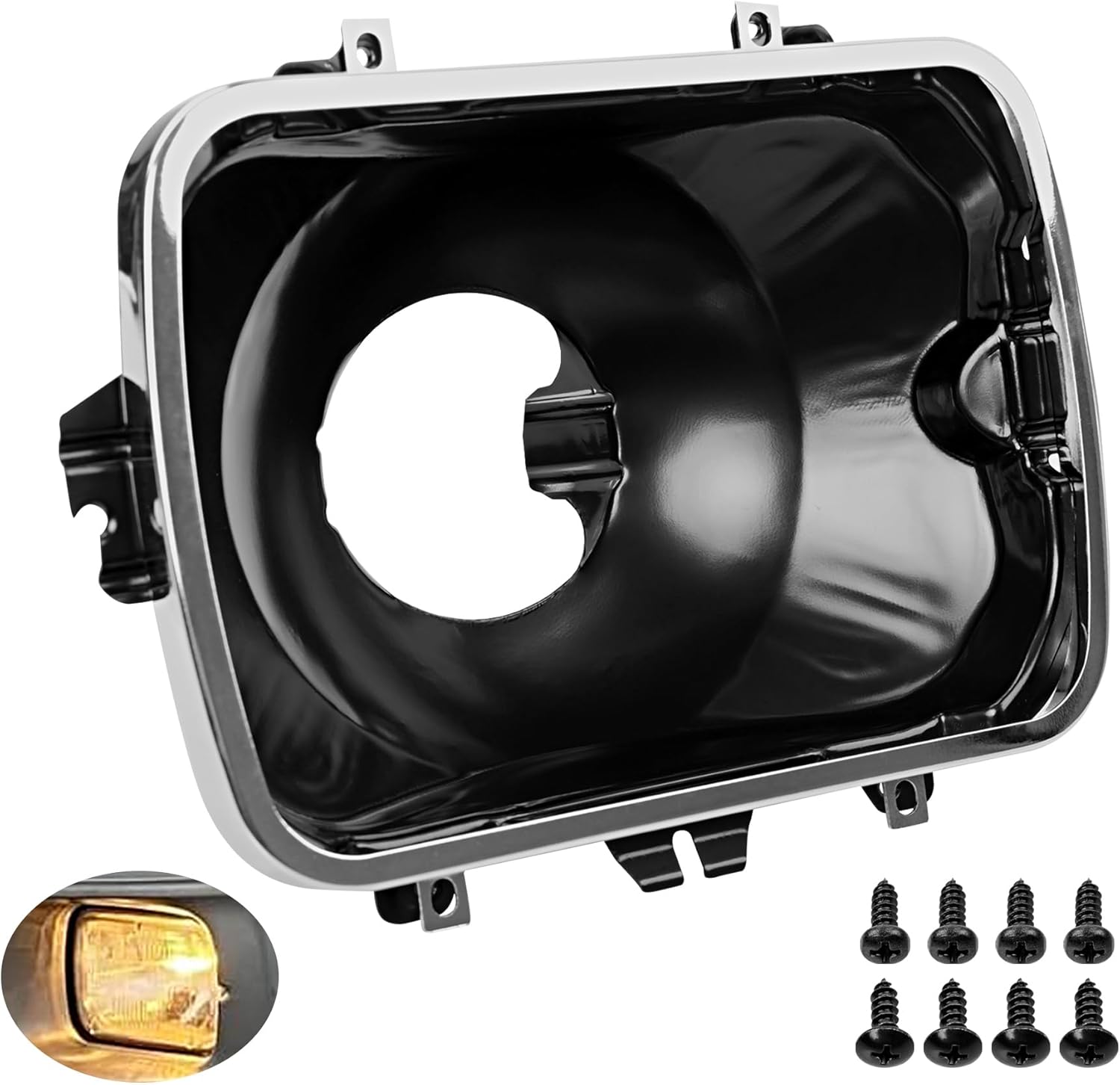 42437 Headlights Brackets Buckets, for GMC Suburban Topkick Chevy Kodiak Buick Oldsmobile Pontiac, Repalce 5X7 Front Head Lights Support Holder Mounting Brackets Buckets Pair Kits