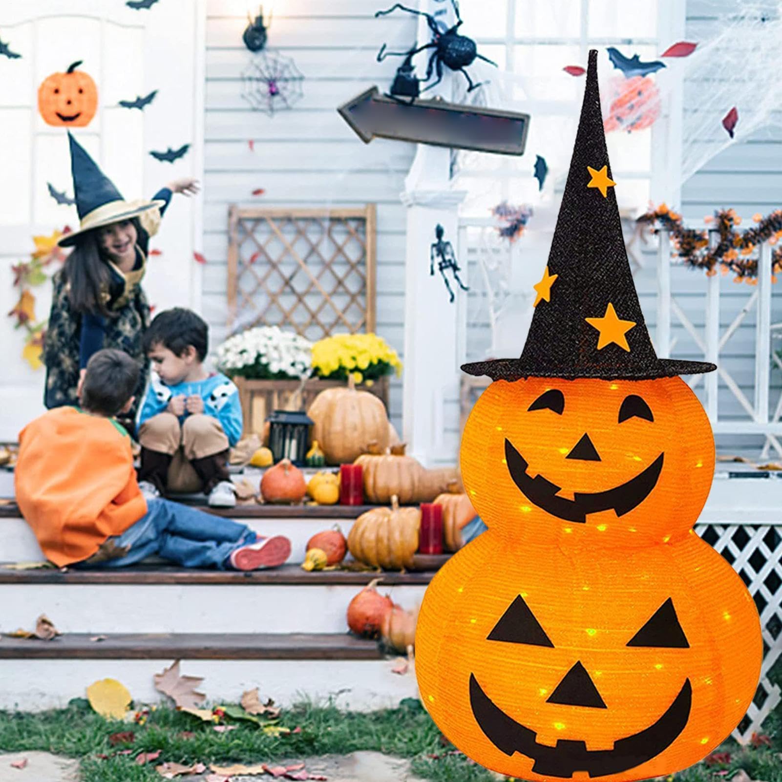 Zucche Illuminabili Di Halloween Decorazioni del Ringraziamento a batteria