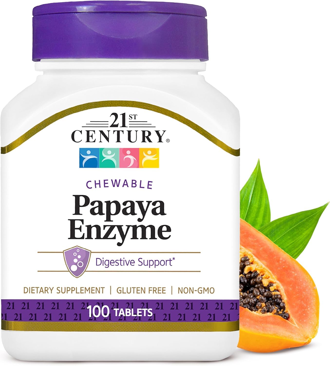 【新品未開封】2箱120包SLIMBEAUTYHOUSE ENZYMEFLORA Amazon.com: 21st Century Papaya Enzyme 22Mg 100 Count (4 Pack