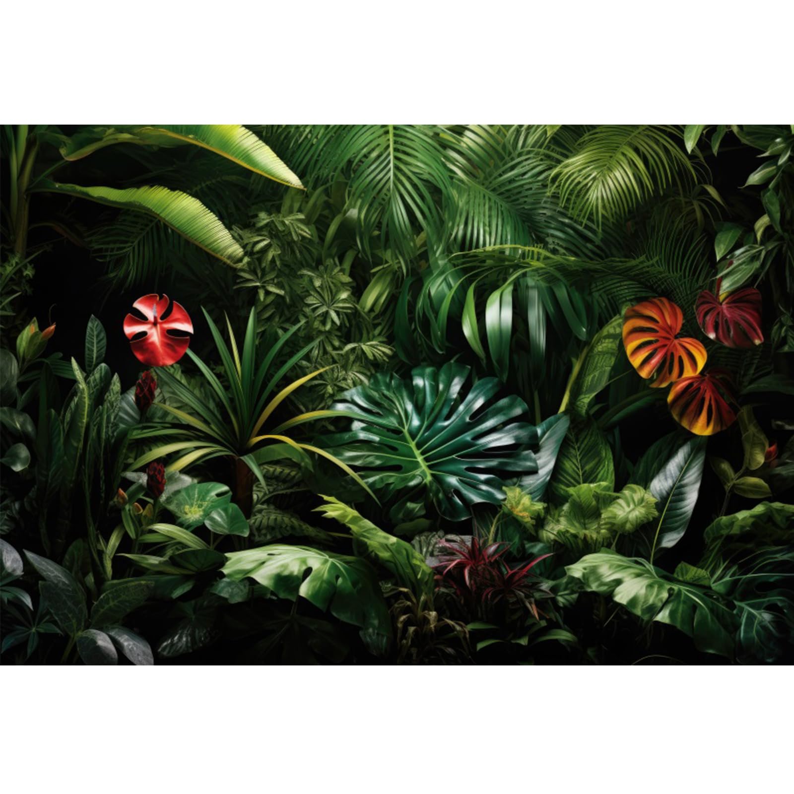 YongFoto Tropical Rainforest Jungle Backdrop 8x6ft Greenery Plant Botanical Green Leaves Photography Background Wild One Birthday Baby Shower Party