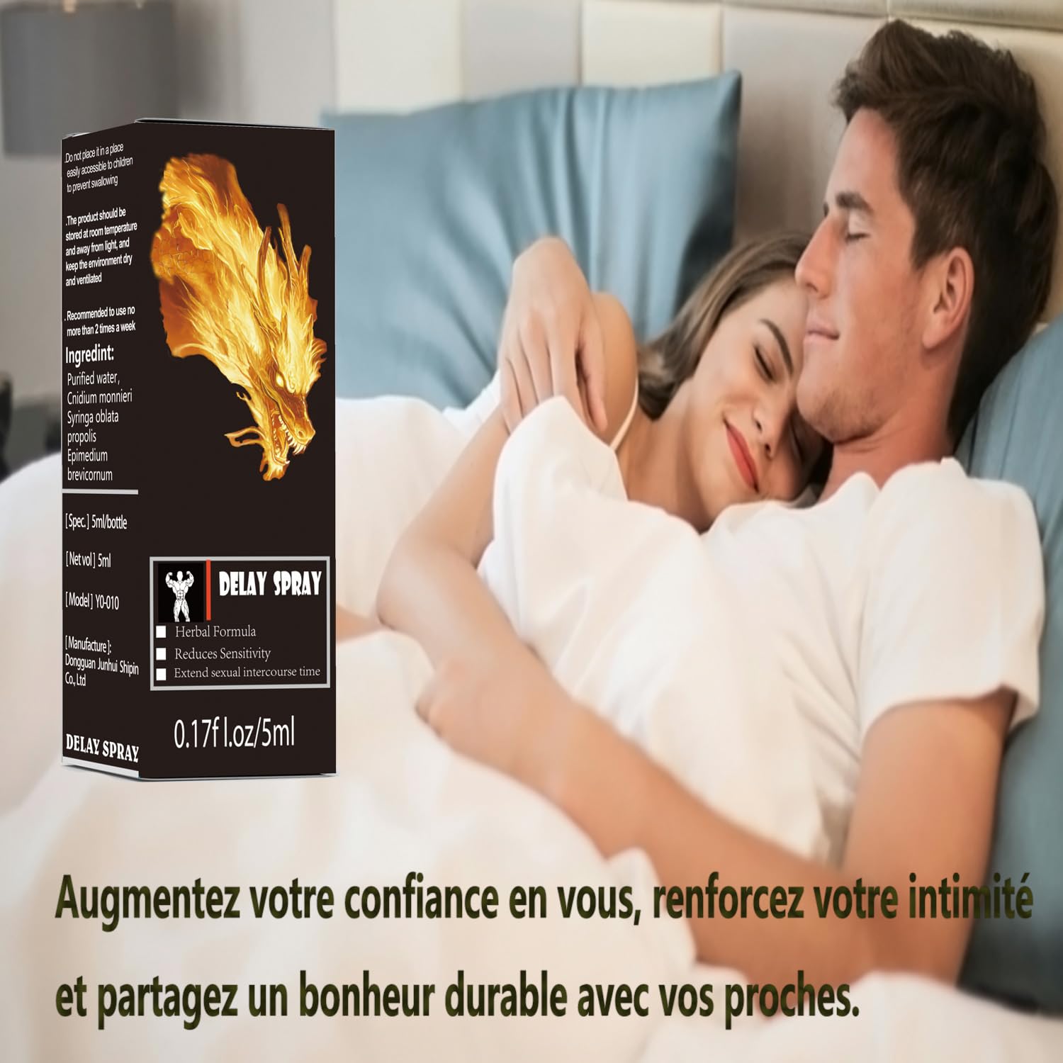 Spray retardateur externe, longue durée à l'huile essentielle de massage pour hommes, spray retardateur pour hommesaméliore le charme, et renforcer la confiance en soi