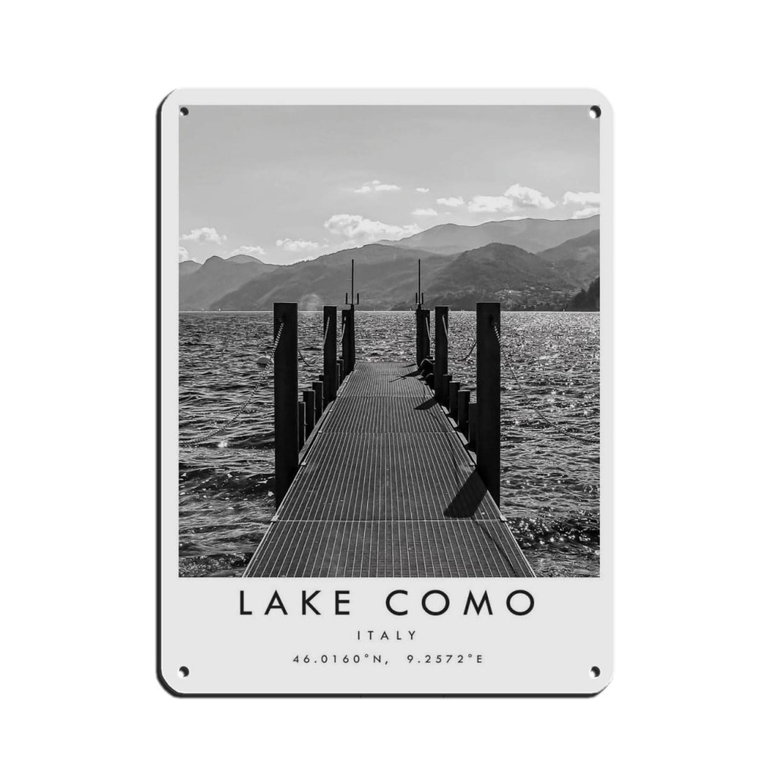 Lake Como Travel, Italy Poster Tin Sign Vintage Metal Pub Club Cafe Bar Home Wall Art Decoration Poster Retro 12x16inch(30x40cm)