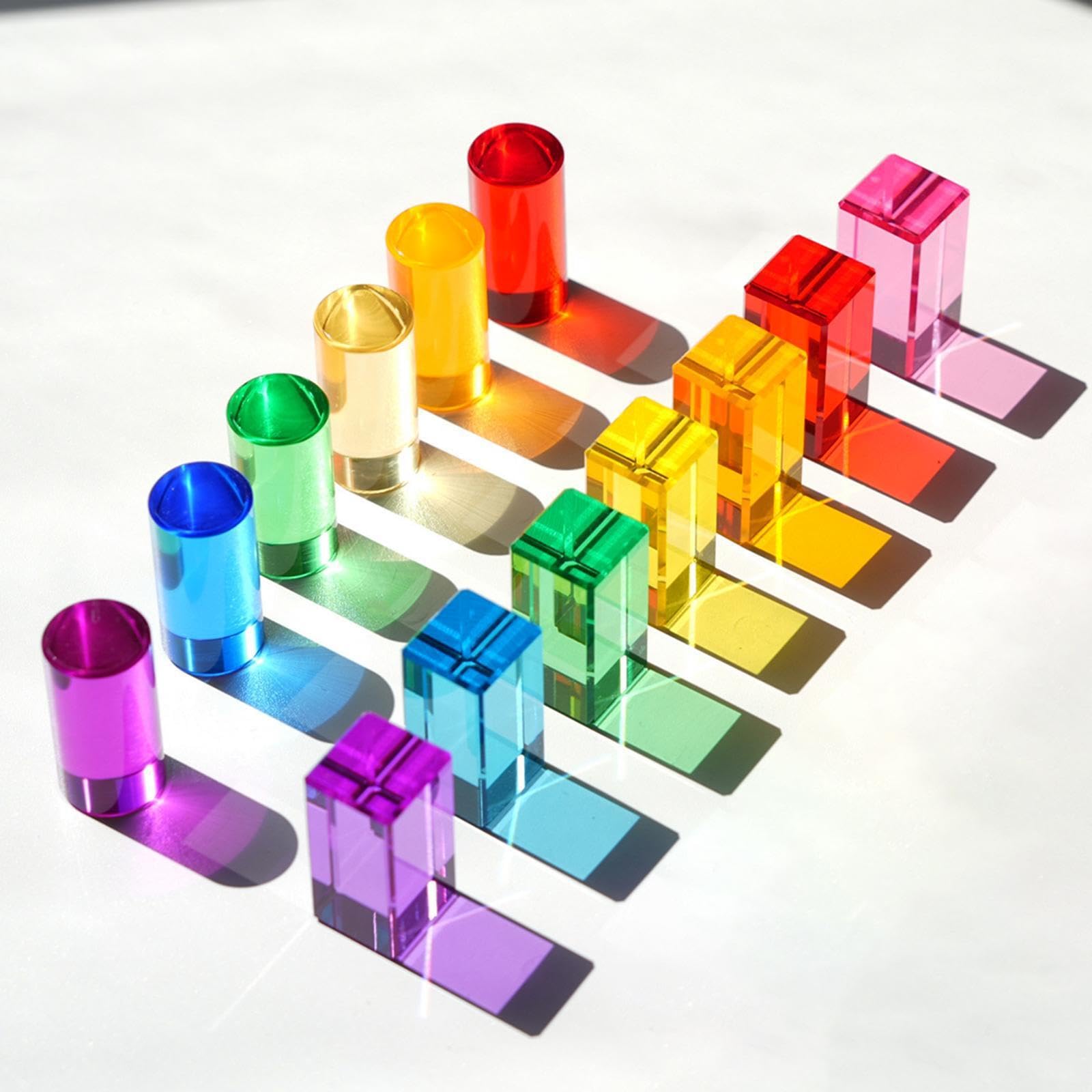 Cubos acrílicos con Estuche de Almacenamiento. Juego de Bloques de construcción Divertidos. Herramienta de reconocimiento de Formas. Exploración