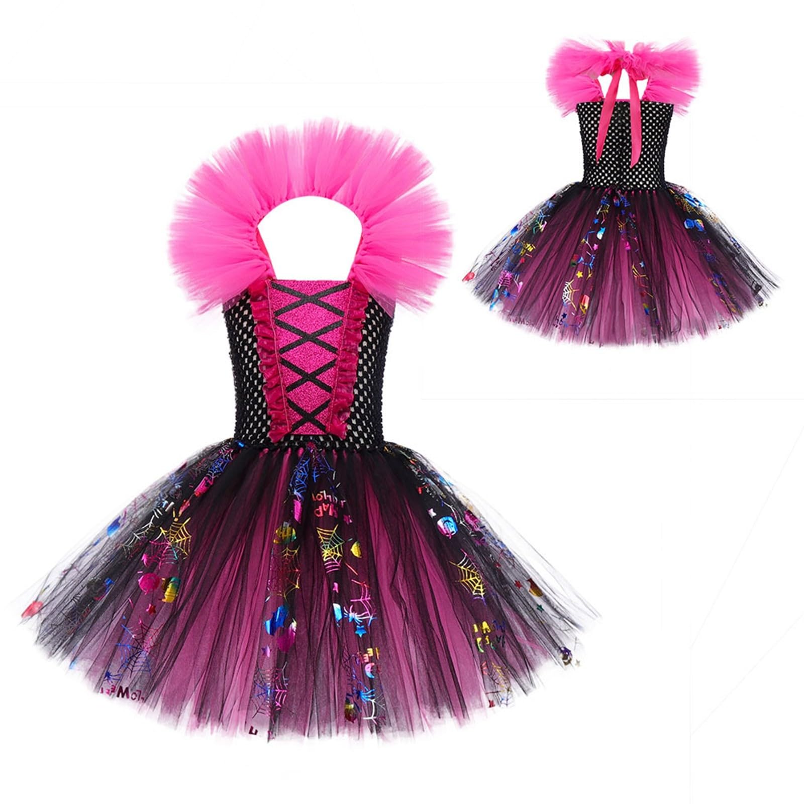 Halloween-Hexenkostüm-Set Für Mädchen Halloween Kostüm Kinder Kostüme Für Kinder Hexen Zauberer PartyzubehöR Set Sommerkleid Mädchen-Kleid Kostüm Mädchen Costume