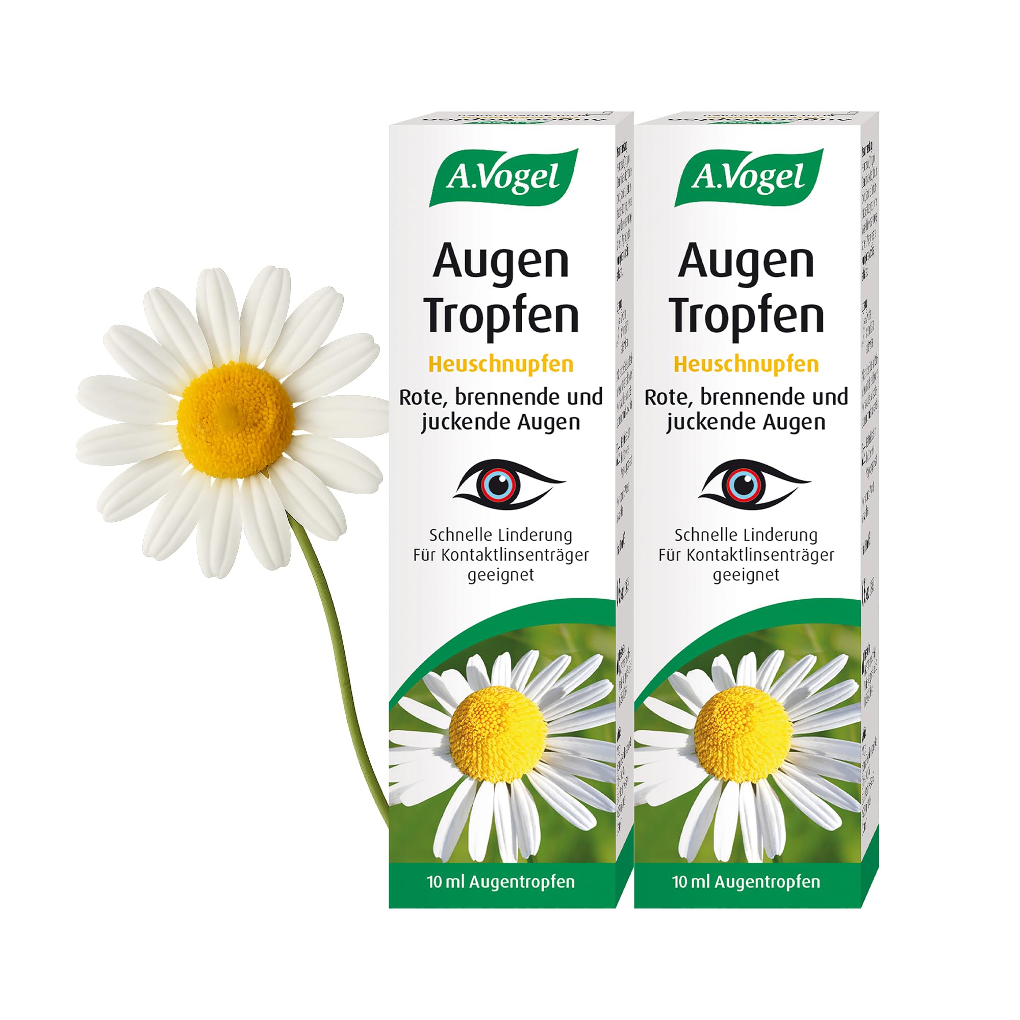 A.Vogel Augen Tropfen Heuschnupfen 2 x 10 ml | Lindert Rötung, Lindert brennendes und juckendes Gefühl, Mit Kamille, Mit Hyaluron