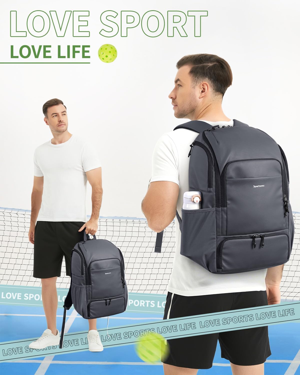 sportsnew Pickleball Bag Large Sports Pickleball Backpack with Shoe Compartment for Men Women, Patent Pending - Image 9