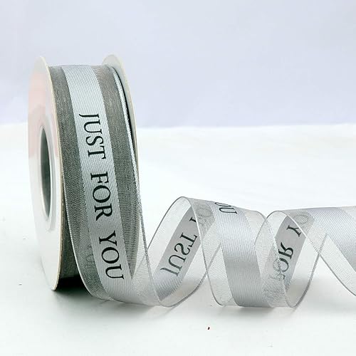 Miniatura 2 de Cinta de gasa plateada de San Valentín de 1 pulgada, cinta para envolver regalos, fiestas de vacaciones, decoraciones de boda, cinta de regalo de 22