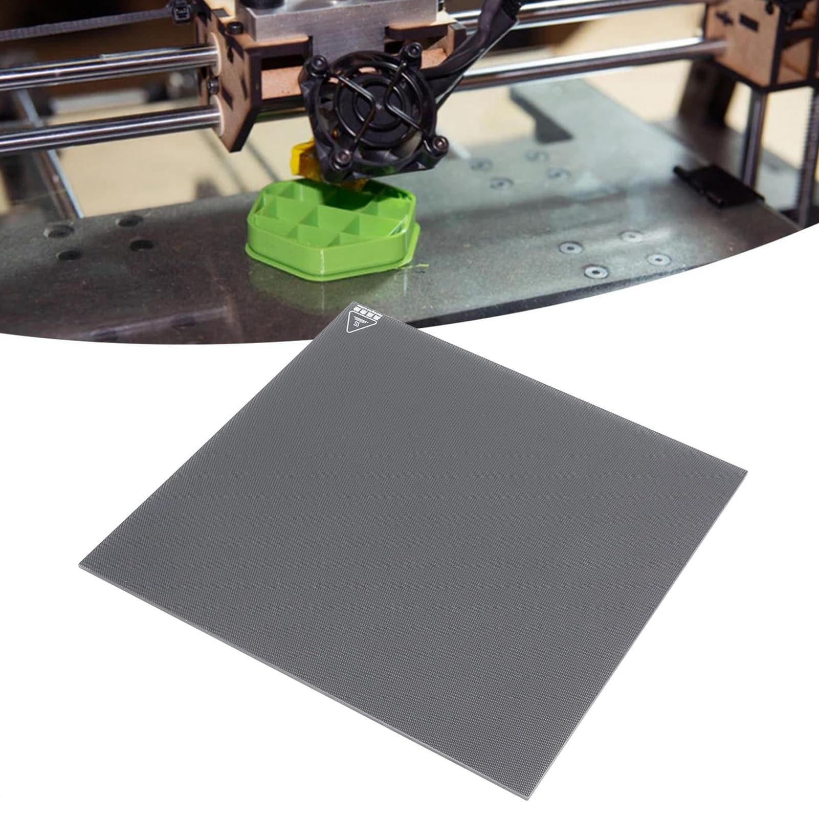 Druckeraufbauplattform, 350 X 350 X 4 Mm, Starke Haftung, Druckplatte aus Gehärtetem Glas für Upgrade-Glasplatte