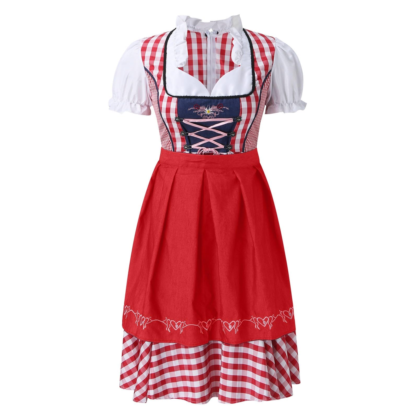 Ladies Oktoberfest Beer Costume Set 3 Piece Dirndl Dress Bavarian Costume Dirndl for German Beer Festival Outfits Bavarian Costumes Beers Carnival Party
