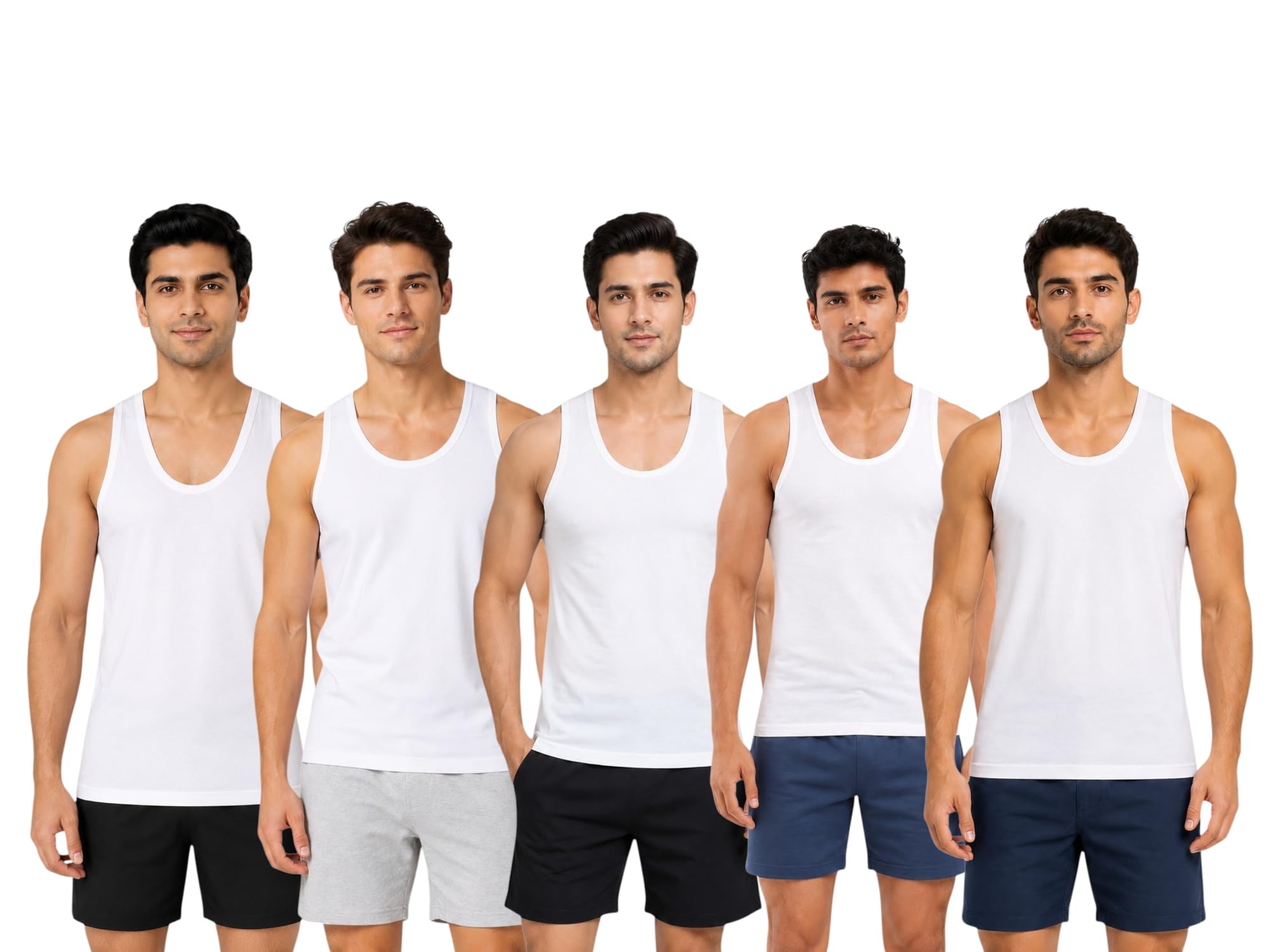 Mens White Vest Pack of 5-image-44