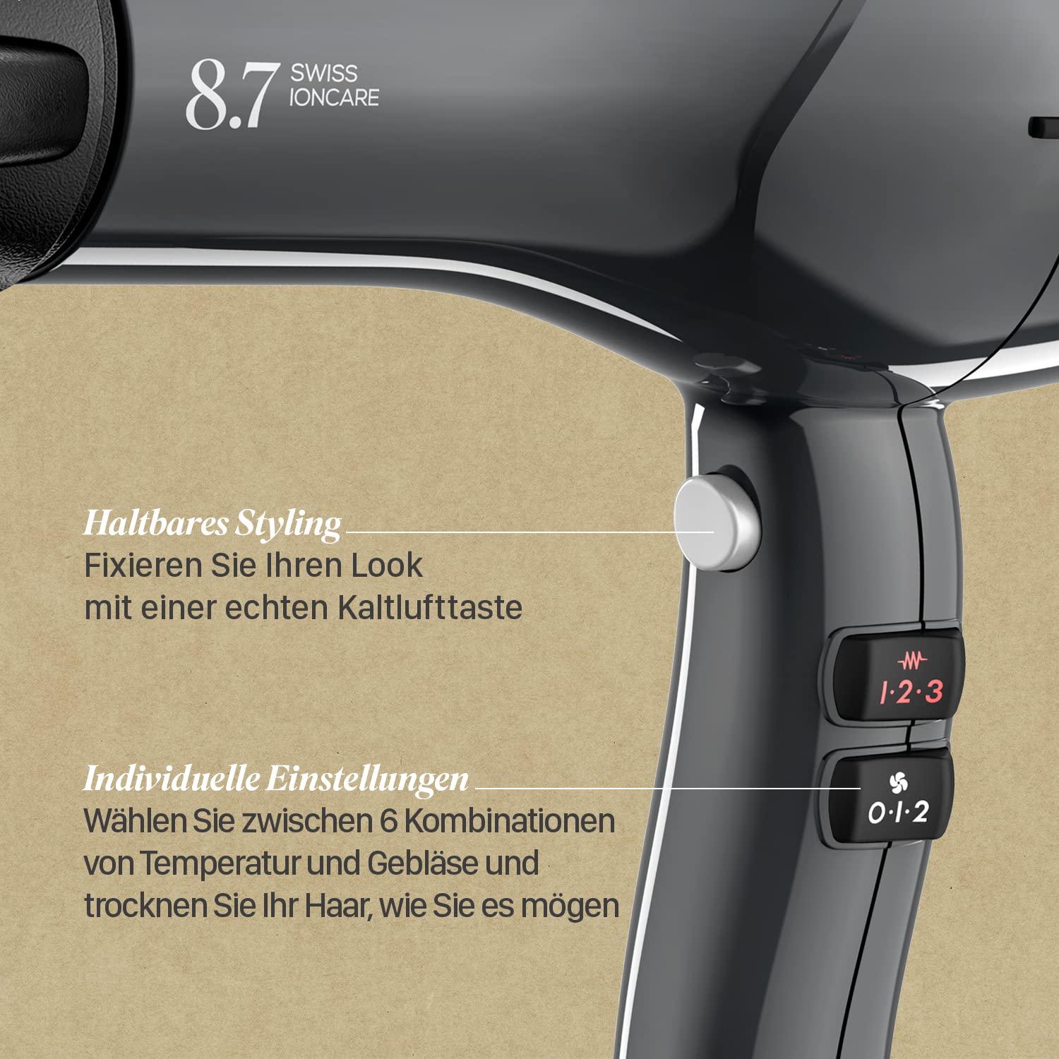 Valera Swiss Ioncare 8.7, Professioneller Haartrockner, 2400W