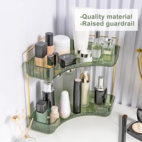 Miniatura 5 de Organizador de esquina para encimera de baño, bandejas de tocador para mostrador, organizadores de maquillaje, bandeja de perfume, estante de