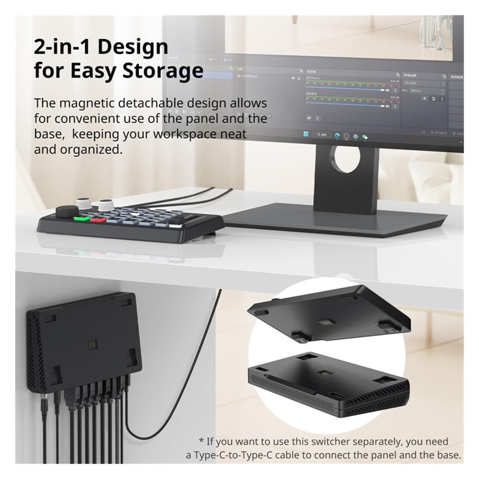 Switcher for Streaming Live HD Monitoraggio multicanale Video HD 4K con ingressi for la Registrazione Vlog in Streaming Live per Lo Streaming di Giochi e la Registrazione Multi-Sorgente
