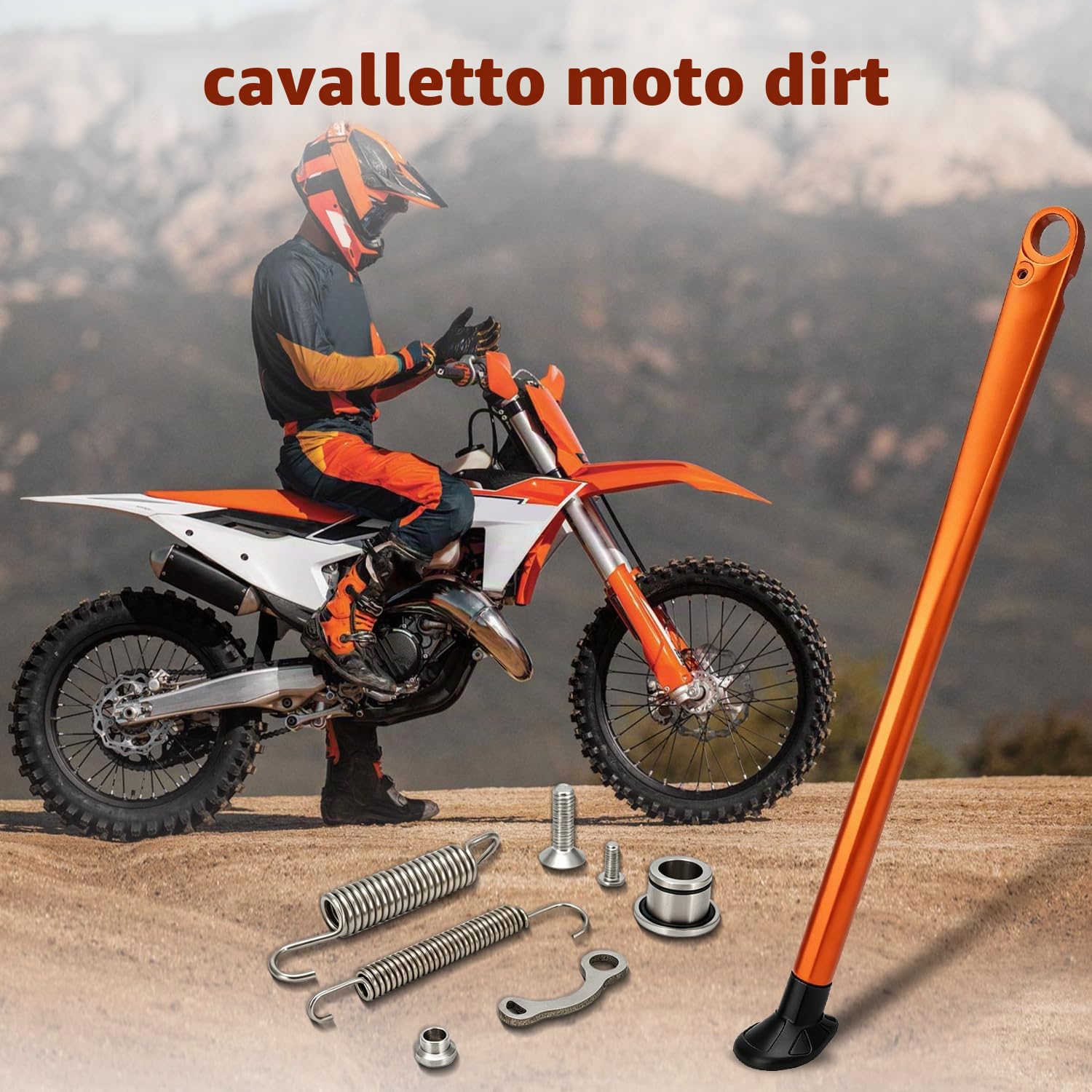 JFG RACING Cavalletto Laterale Moto,Supporto Ruota Posteriore Supporto Cavalletto Laterale per XCF EXC EXC-F XC XC-W XC-F XCF-W Fe FX Te-Arancione