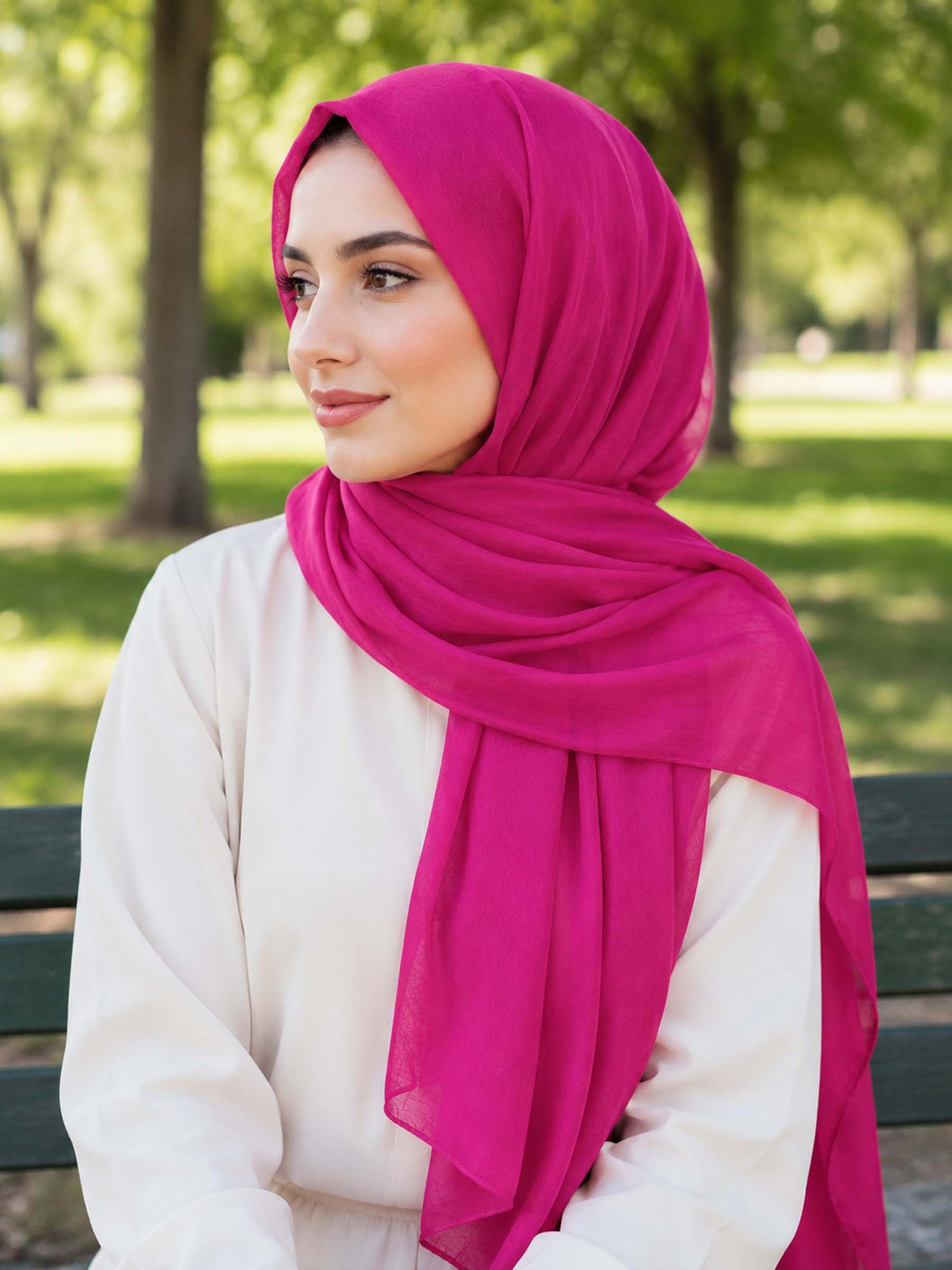 MissShorthair Sciarpa lunga da donna in tinta unita grande scialle trasparente avvolge per la sera, 15 Fucsia, Large