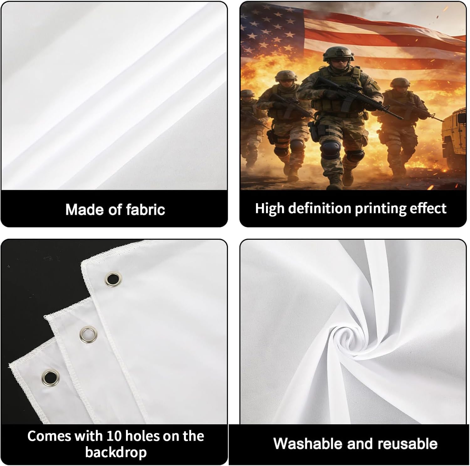 7x8ft 4th of July Decorations Garage Door Cover 250 Anniversary American Flag Military Patriotic Garage Door Banner for Outdoor Veterans Day 4th of July Independence Day Decor Photo Background