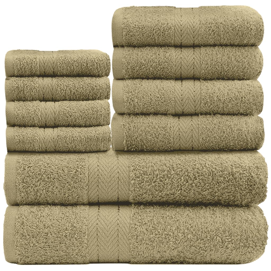 GC GAVENO CAVAILIA Soft 100% Cotton 10 Piece Towel Bale Set, Mocha