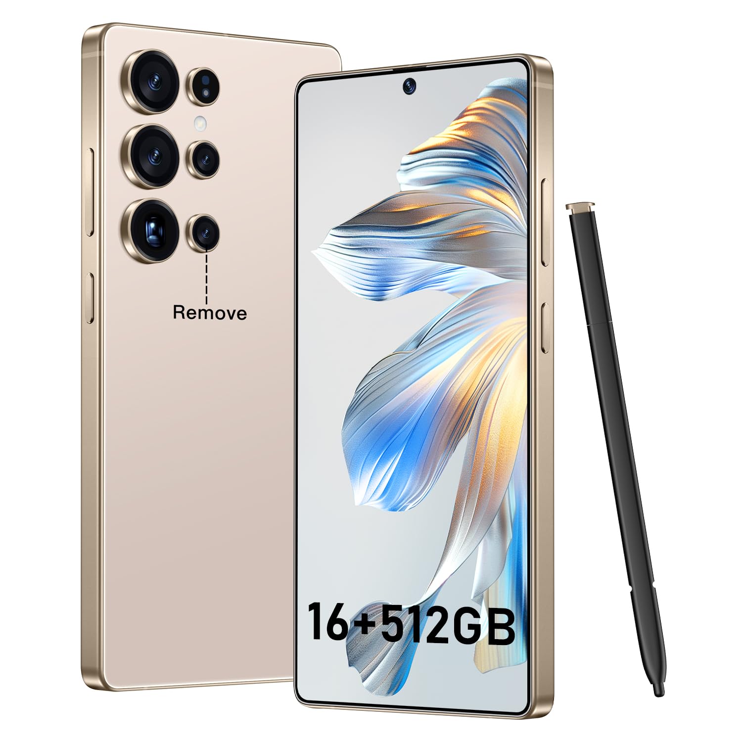 BXV I25 Ultra 16+512GB Smartphone - 7000mAh Battery, 6.99-inch Display, Built-in Pen, Android 14, Snapdragon 8 Gen3, 68MP+108MP Camera Outperform Competitors in Speed & Power (Desert Titanium)