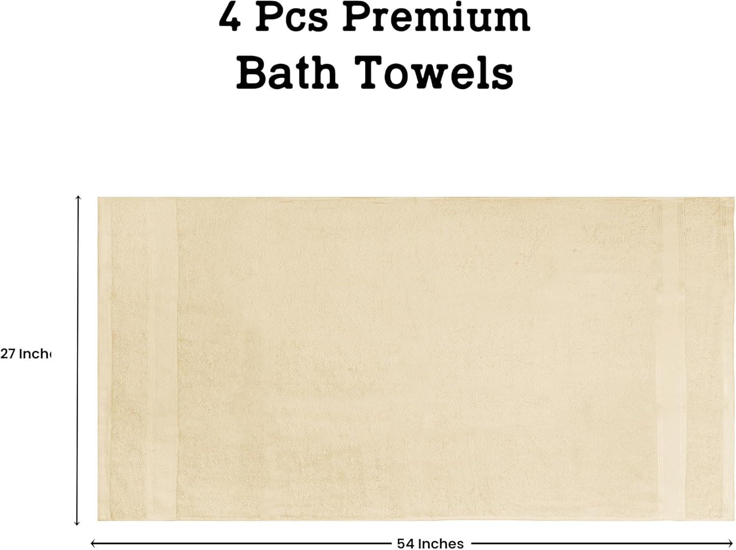 Casa Lino Multicolor I Bath Towels Set of 4 (54" x 27") - Large Bathroom Towel Set - 100% Cotton Towels for Bathroom - Highly Absorbent & Quick Dry Bath Towel Multipack - Hotel Essentials
