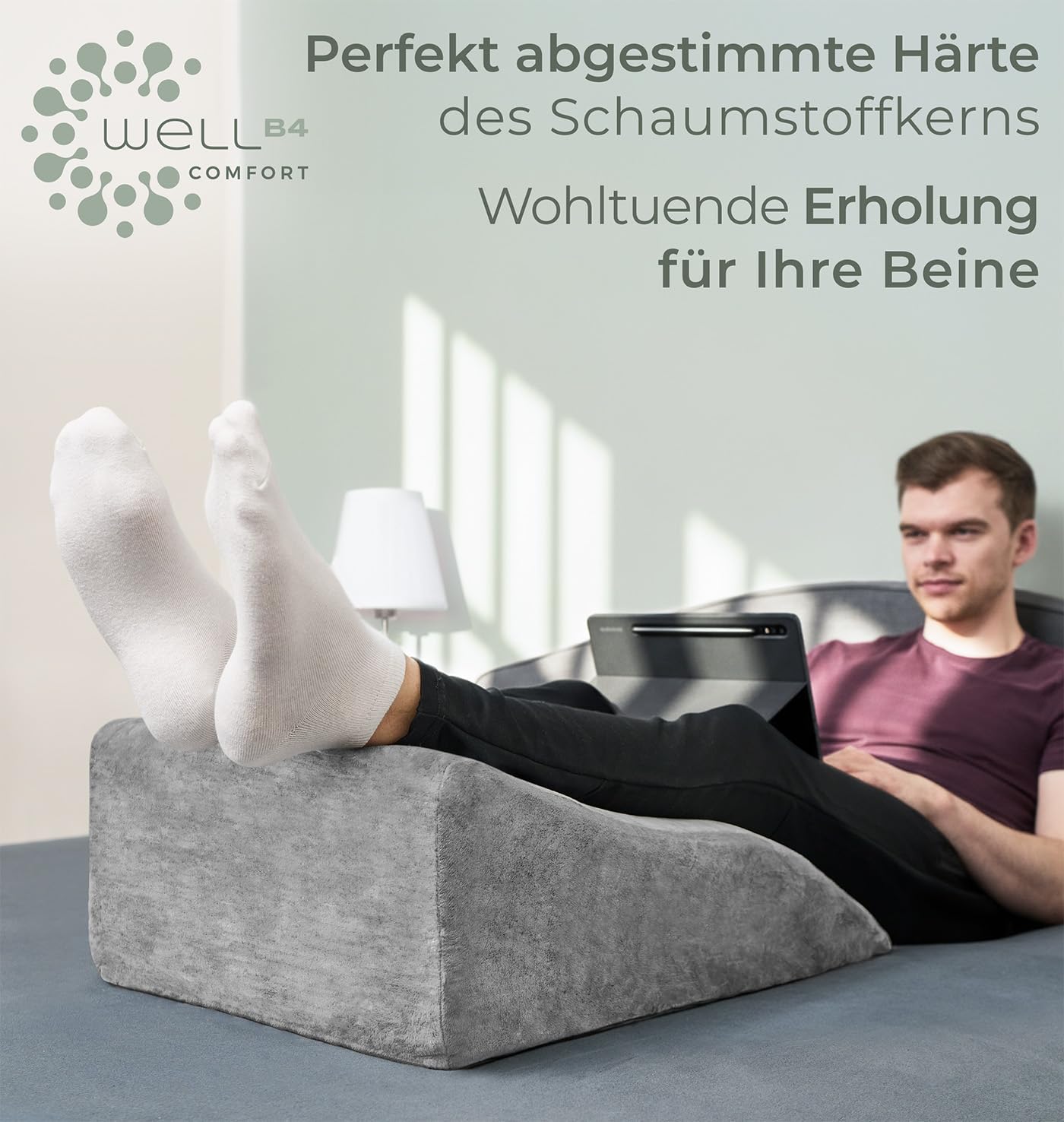Ergonomisches Venenkissen Beinhochlagerungskissen Keilkissen Stützkissen für Beine & Knie