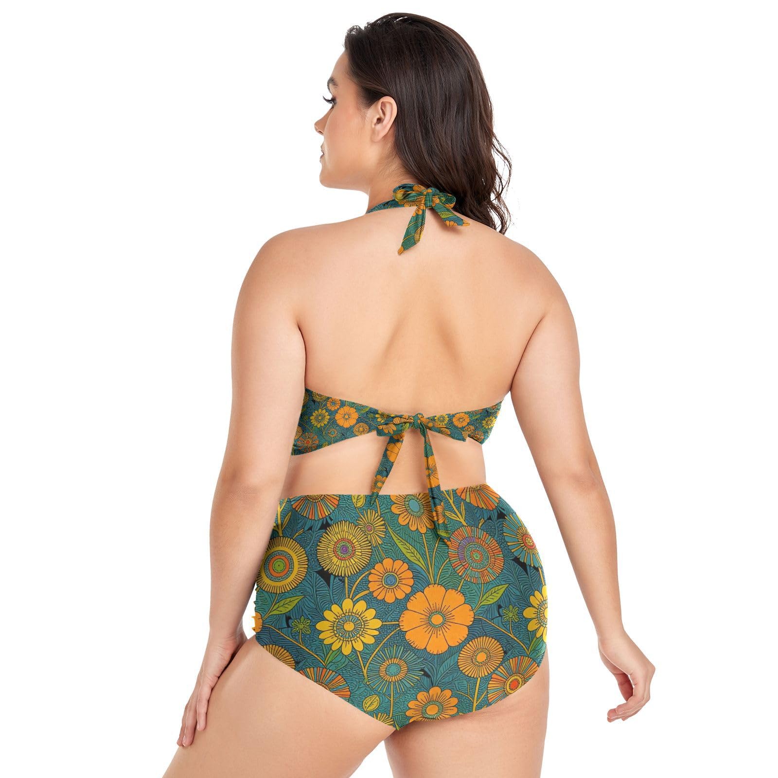 FRODOTGV Curvy damskie dwuczęściowe zestawy kąpielowe L-4XL