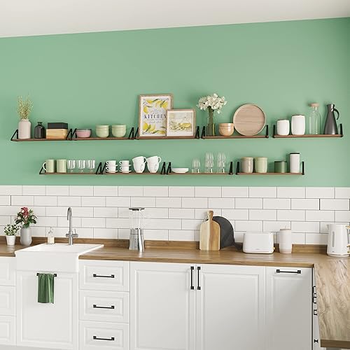 Miniatura 5 de Wallniture Ponza - Estantes flotantes, estantería para decoración de sala de estar, organización de cocina, estantes de pared, decoración de pared