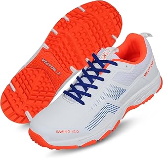 Vector X Swing 2.0 Cricket Shoes for Men & Boys Sports Shoes Lightweight Upper with TPU Fusing, EVA Midsole with Rubber Oustole Cricket Practice/Professional