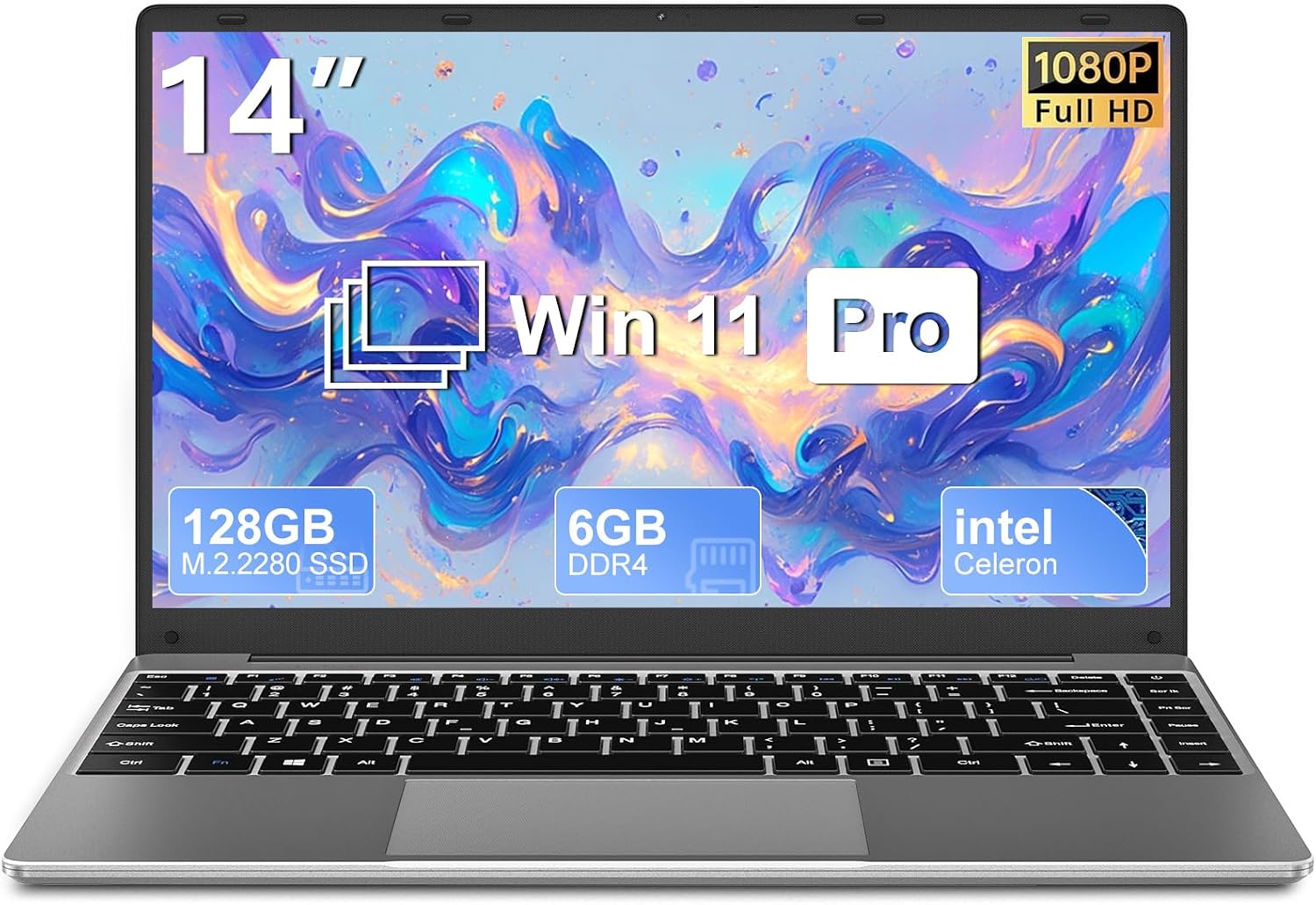 Laptop Win 14 6GB DDR4 64GB Storage N4020 Up to 2.8Ghz 2-Core 1920x1080 FHD Dual WiFi BT4.2 Adapter Support 512GB TF 1TB SSD Expand for Work Study