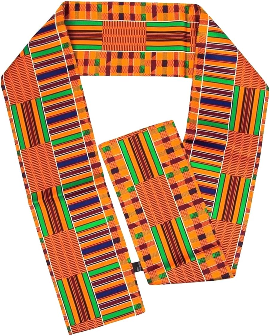 African Kente & Animal Print Scarf/Stole/Sash