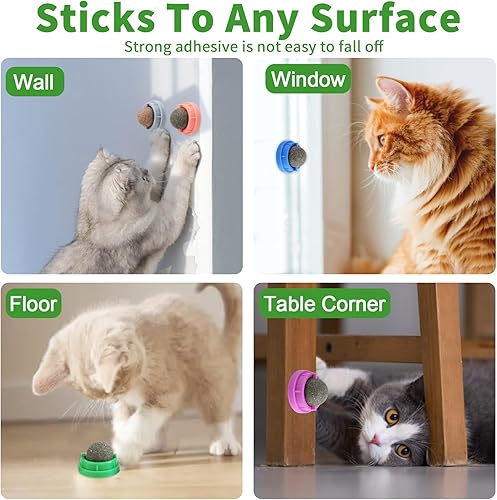 Miniatura 5 de CCINEE 6 bolas de hierba gatera para gatos, juguetes comestibles para gatos para lamer gatos, seguros y saludables, juguetes para masticar, limpieza