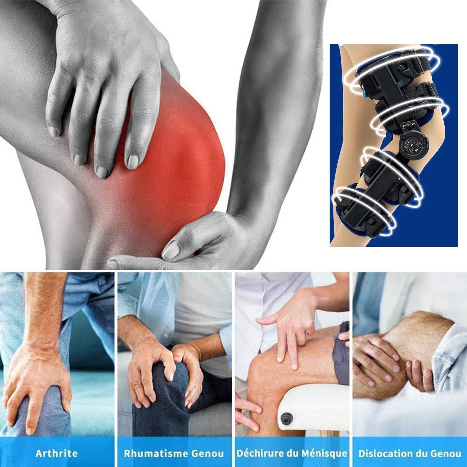 Rodillera Ajustable Con Bisagras Para Ligamento Cruzado Anterior Y Posterior, Ligamento Menisco, Lesiones Deportivas, Órtesis De Rodilla Ajustable Para Hombres Y Mujeres, Inmovilizador De Rodilla Ajus
