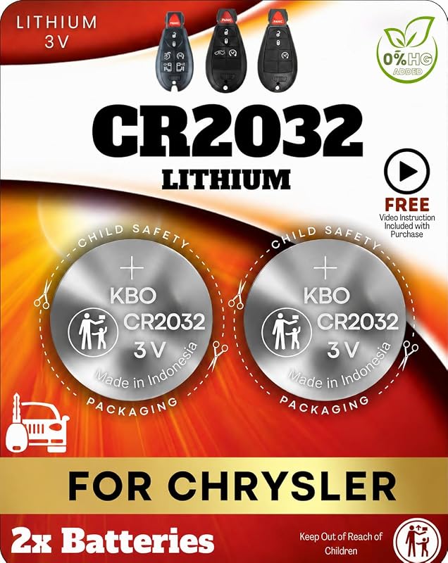 Bateria CR2032 para Chave Chrysler Key Battery Outlet – 2 unidades