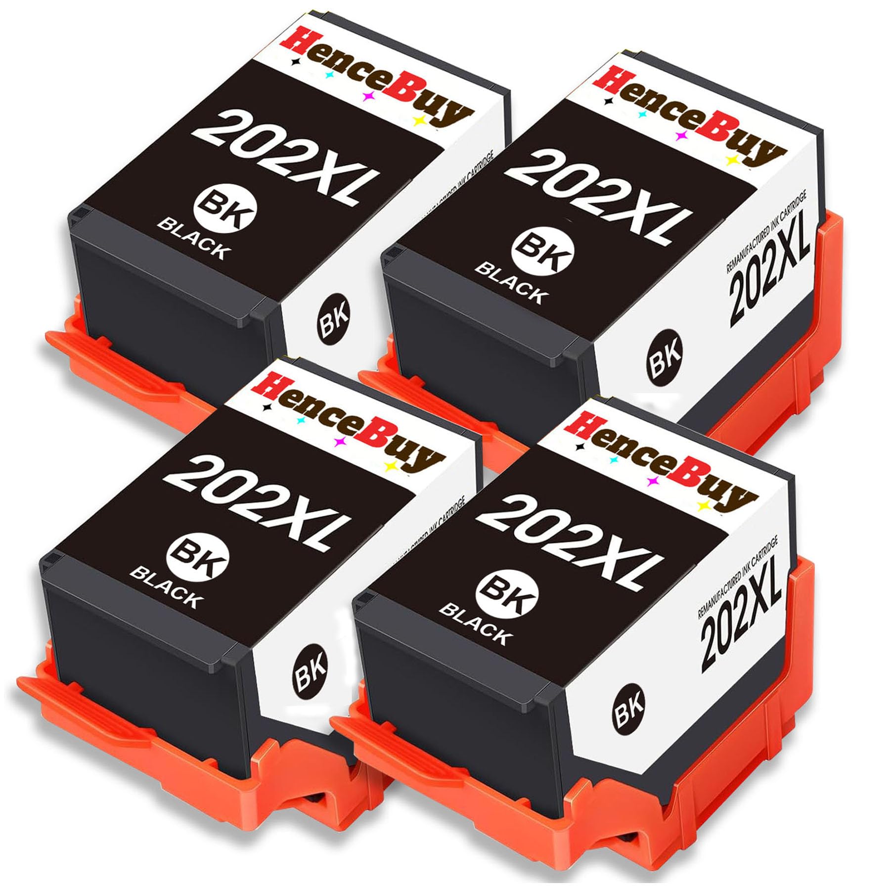 Czarne wkłady atramentowe 202XL do Epson 202 XL wielopak kompatybilny z drukarką Expression Premium XP6100 XP6105 XP-6100 XP-6105 XP-6000 XP-6005 XP6000 XP6005 (4 czarne)