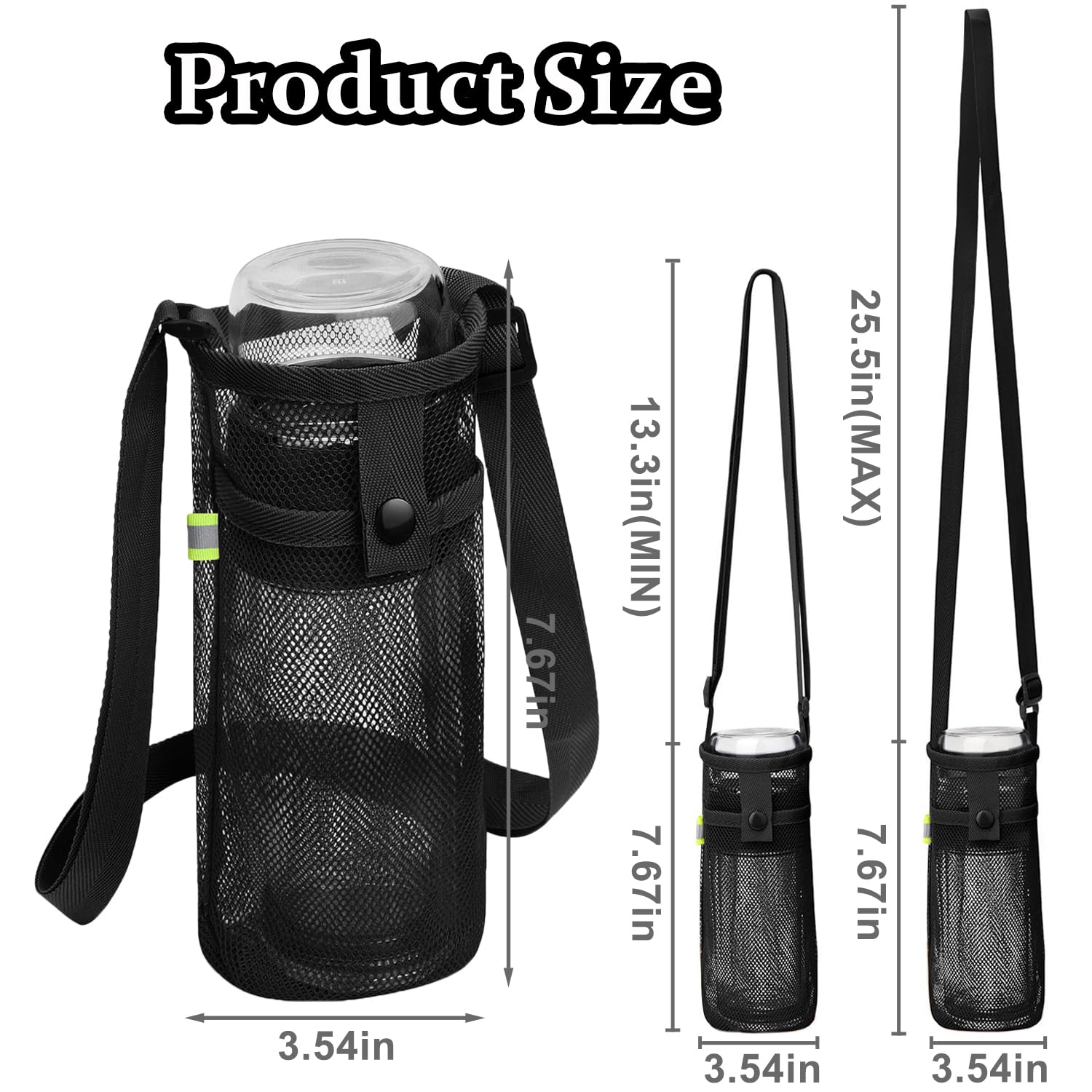 JOOTUEPO Water Bottle Carrier Bag, Portable Durable Mesh Holder for Hiking Travelling, Camping, Gym and Other Outdoor Activities - Image 2