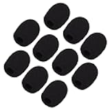 10 Pack Mini Small Size Lapel Headset Microphone Windscreen Foam Cover, Black