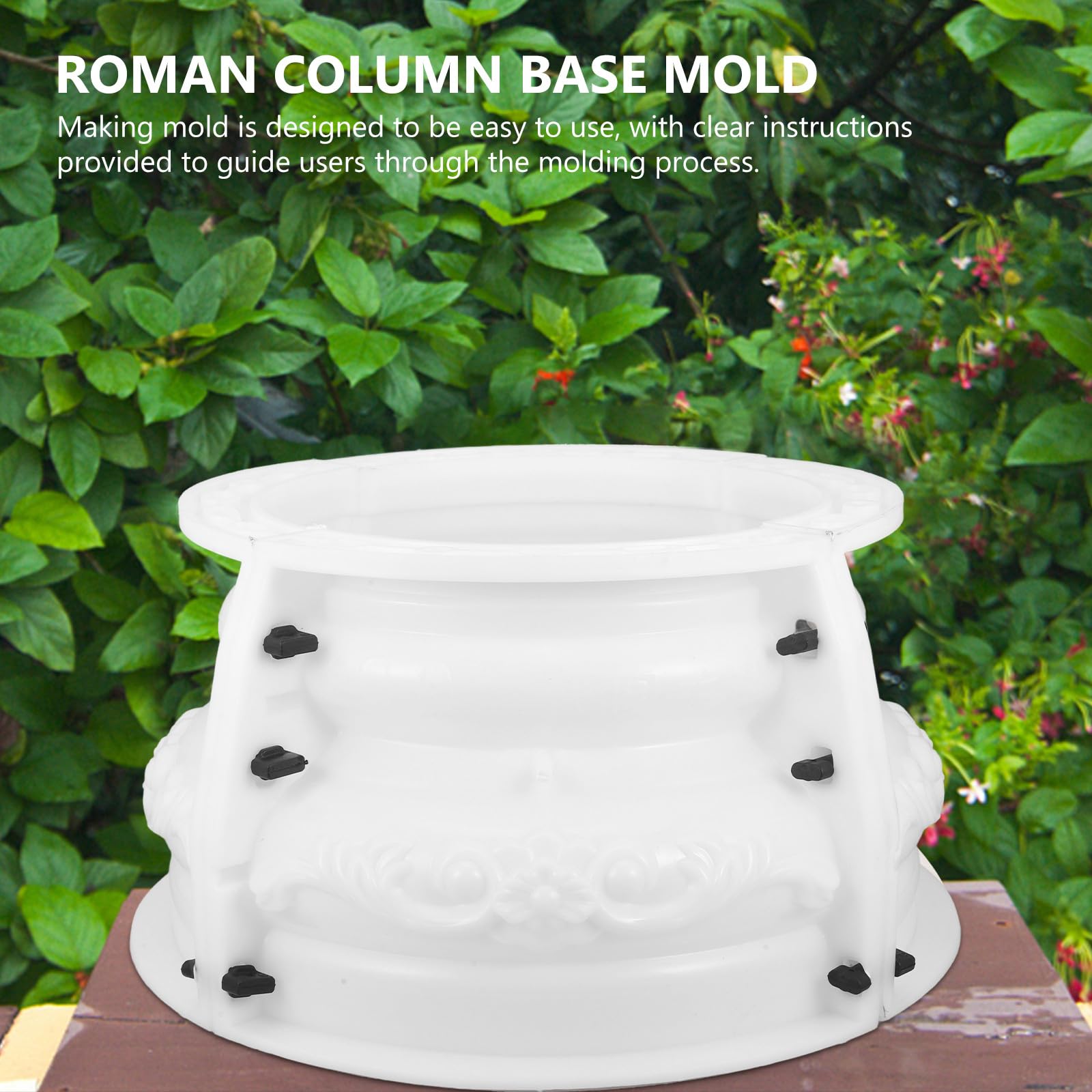 Molde y Molde para Hormigón Reutilizable Beige para Columna Romana de Plástico y Resistente Fácil de Usar Decoración Elegante para Bricolaje