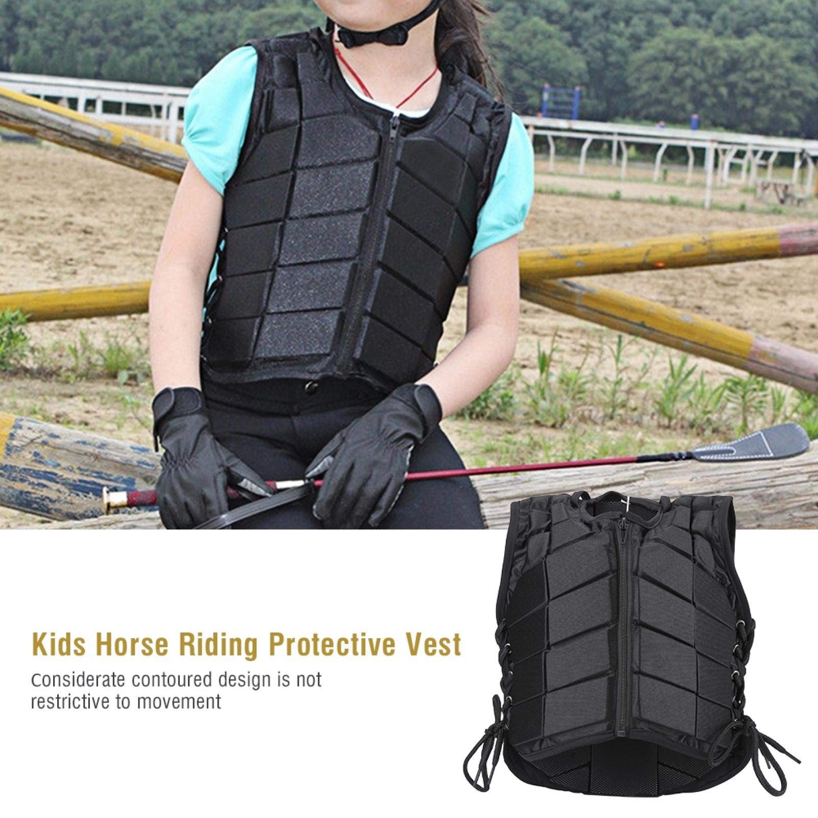 Desconocido Chaleco para Montar a Caballo, cómodo Chaleco Protector de Seguridad para Entrenamiento de equitación para niños, niñas, niños (CM)