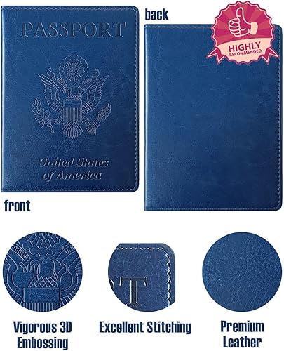 Miniatura 3 de Soporte para pasaporte, combo para pasaporte y tarjeta de vacuna, soporte para pasaporte con ranura para tarjeta de vacuna, artículos esenciales de