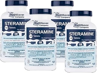 Sponsored Ad - 4 x Steramine Bottles of Sanitizing Tablets - for Sanitizing Food Contact Surfaces, Kills E-Coli; HIV; List...