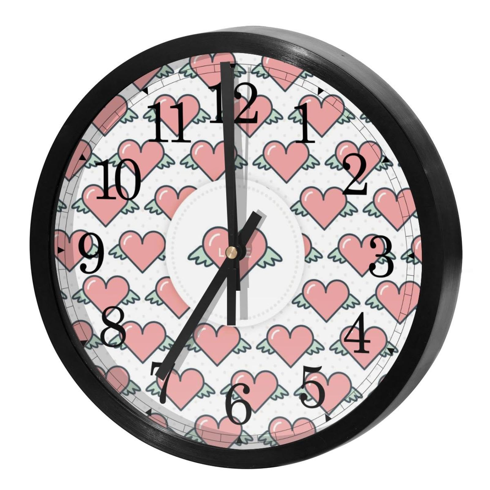 Horloge murale sans tic-tac silencieuse rose pour un sommeil réparateur
