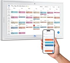 Digital Calendar 15.6 Inch Smart Family Planner & Chore Chart, 1920×1080P Full HD Touchscreen Interactive Display, WiFi Sync, Wall & Desk Mountable, Meal Planner & Home Organizer for Family Schedules & Routines, 2025 Calendar