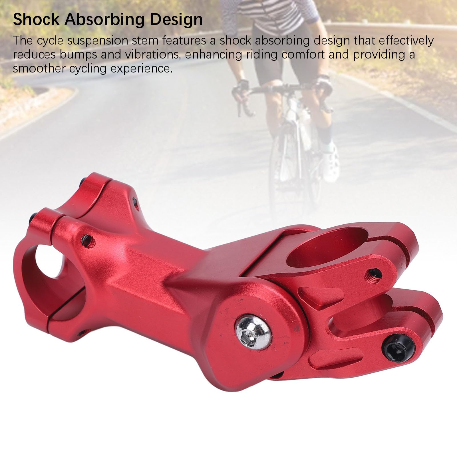 Kadimendium Attacco Manubrio in Lega di Alluminio con Design Ammortizzante per Ciclismo su Strada e Montagna Rosso 31,8 Mm
