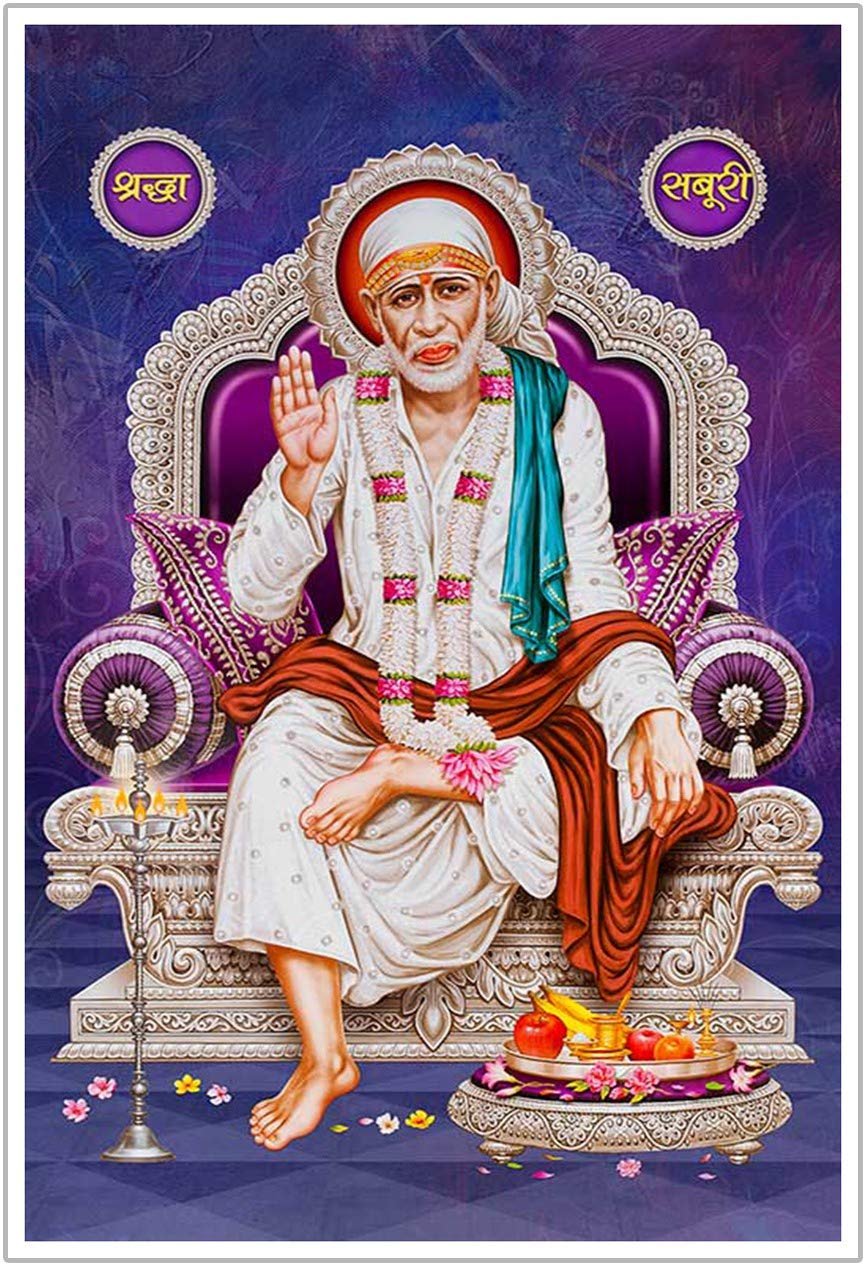 Masstone Shirdi Sai Baba Wall Poster Wall Stickers for Home Decor