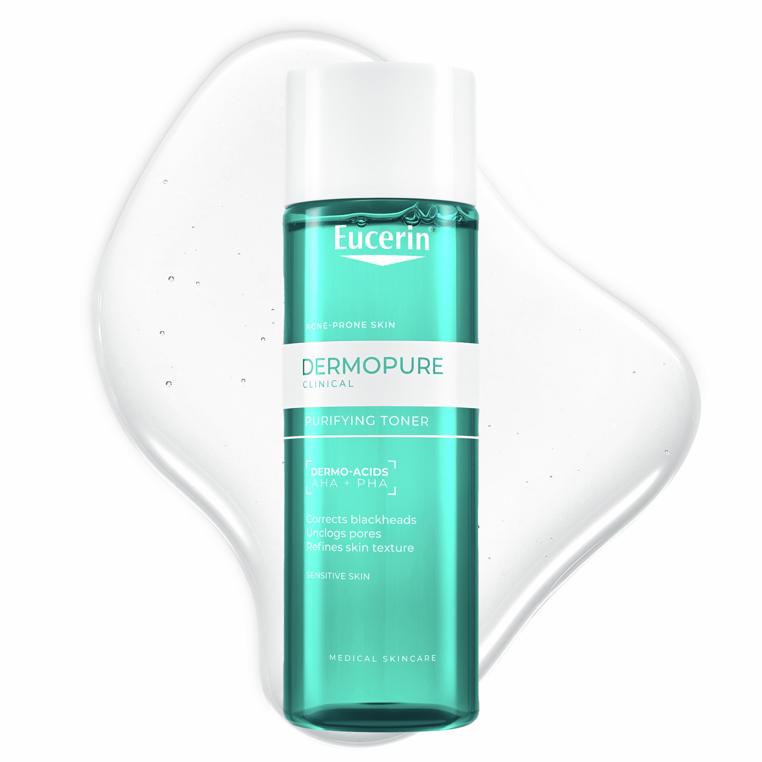 Eucerin Dermopure Clinical Purifying Toner 200ml, Pore-Unclogging Facial Toner with 10% Dermo-Acids, Reduces Blackheads & Refines Texture for Sensitive and Oily Skin